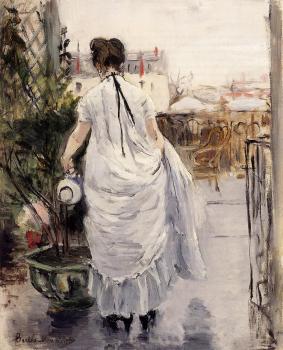 貝爾特 摩裡索特 Young Woman Watering a Shrub